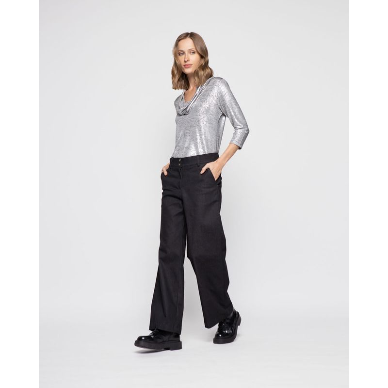 LUDOVICA - Polera Mujer Crisantemo Plateado Ludovica
