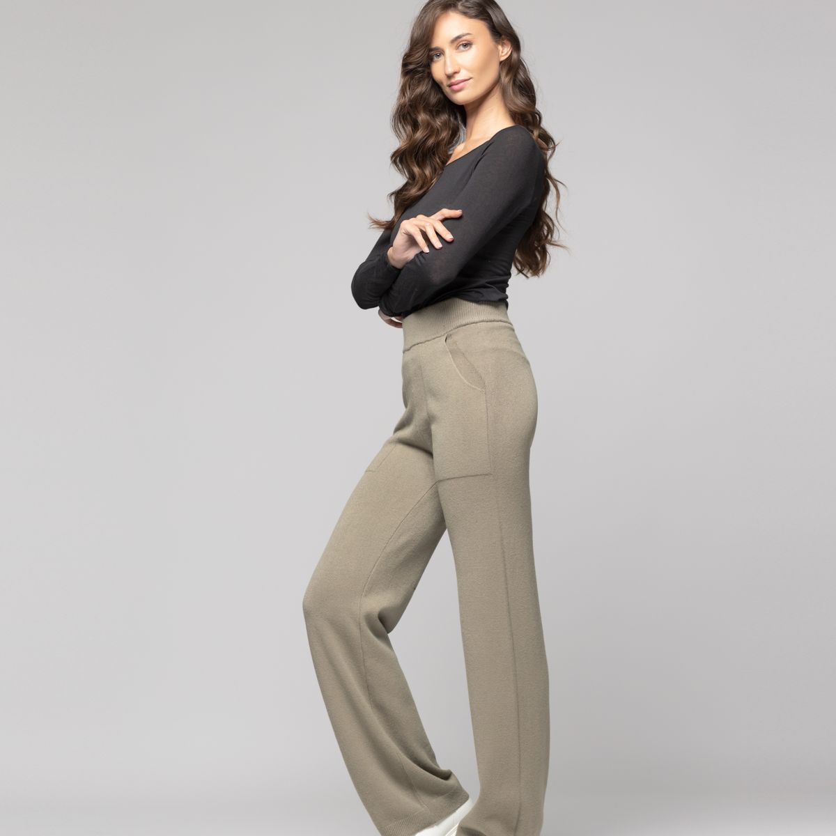 LINEATRE - Pantalón Mujer Ainhoa Fango Lineatre