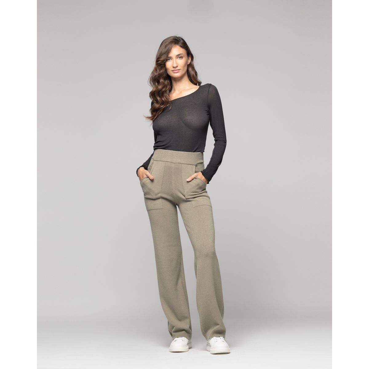 LINEATRE - Pantalón Mujer Ainhoa Fango Lineatre