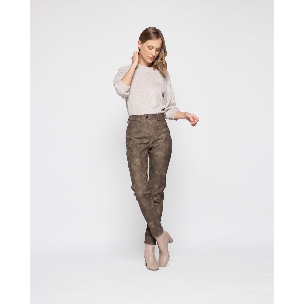 LUDOVICA - Pantalon Mujer Gazania Cafe Ludovica