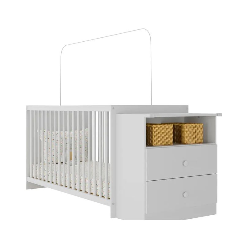 KIDSCOOL - CUNA CON COMODA MI BEBÉ BLANCO