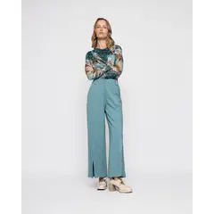 LUDOVICA - Pantalon Mujer Lobelia Verde Menta
