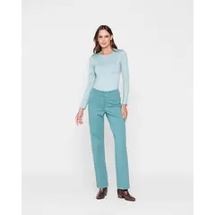 LUDOVICA - Pantalon Mujer Azucena Verde Menta