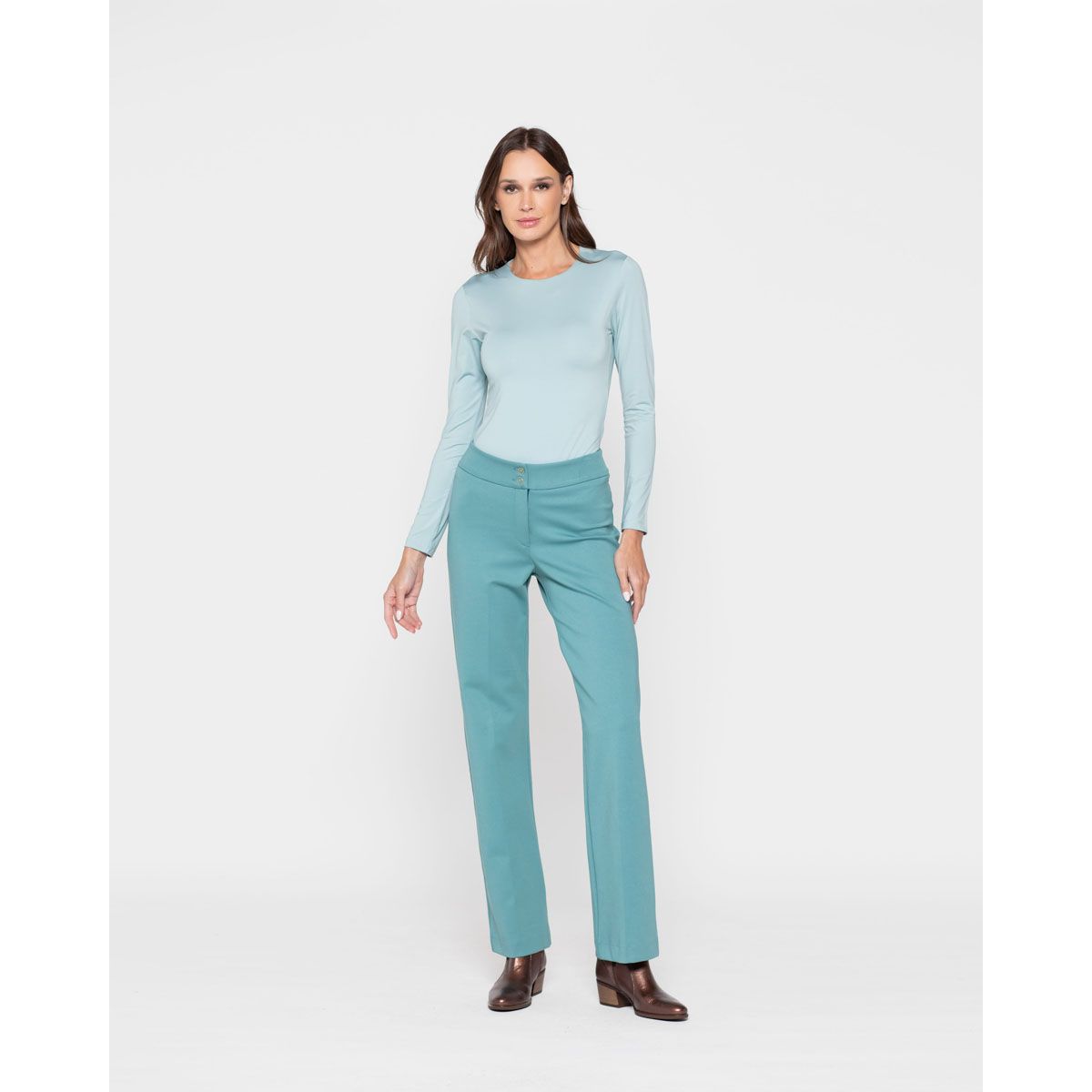 LUDOVICA - Pantalon Mujer Azucena Verde Menta Ludovica