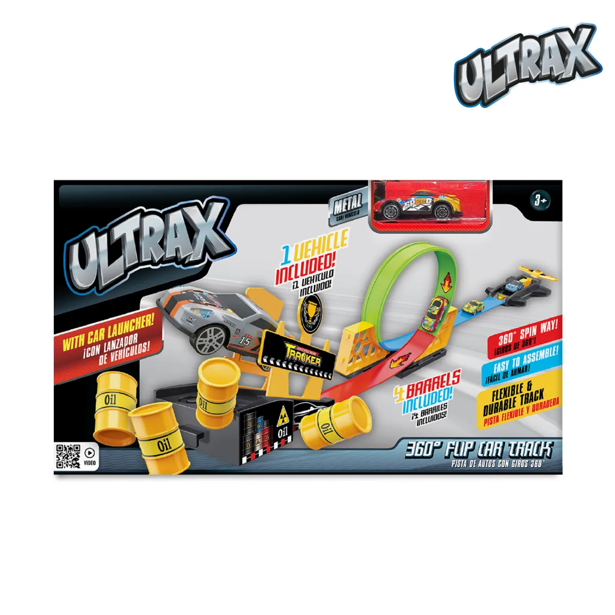 ULTRAX - Juguete Pista de Autos 360° 41 cm Ultrax