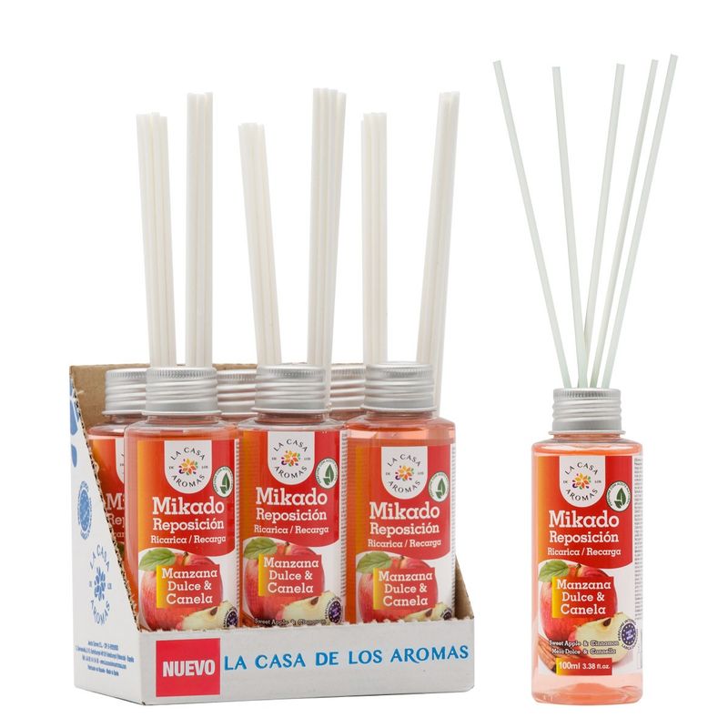 LA CASA DE LOS AROMAS - Pack 6 Ambientador Mikado Manzana Dulce & Canela 100ml