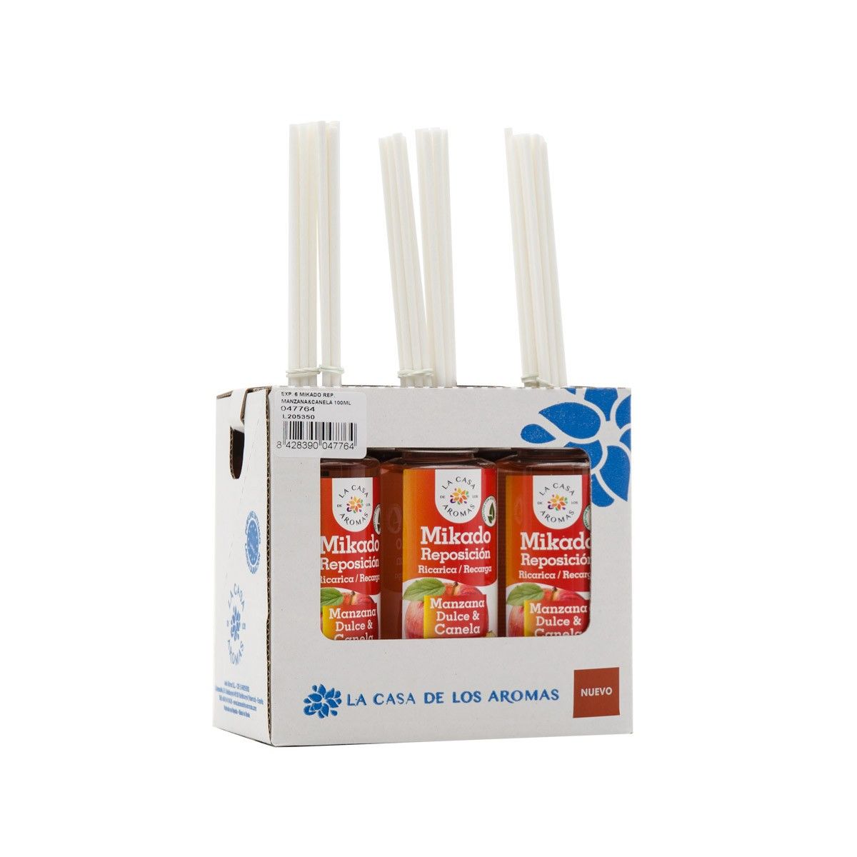 LA CASA DE LOS AROMAS - Pack 6 Ambientador Mikado Manzana Dulce & Canela 100ml