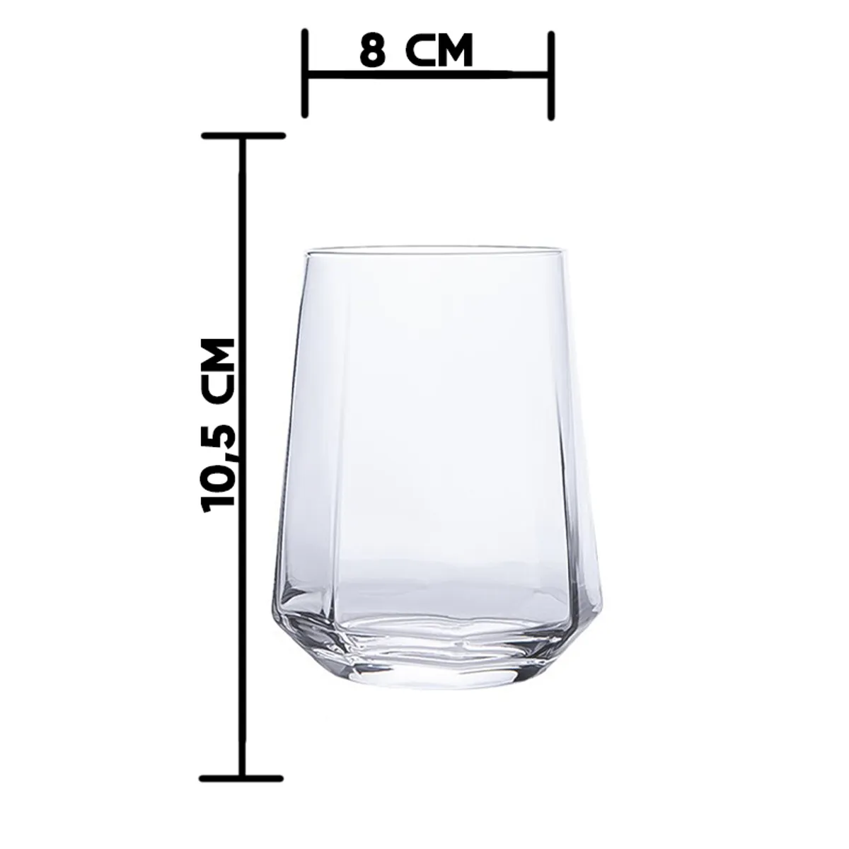 GENERICO - Set de 6 vasos bajos diamante
