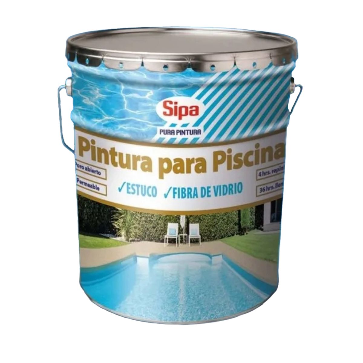 SIPA - PINTURA PARA PISCINA 1 TINETA AZUL CAUCHO CLORADO SIPA