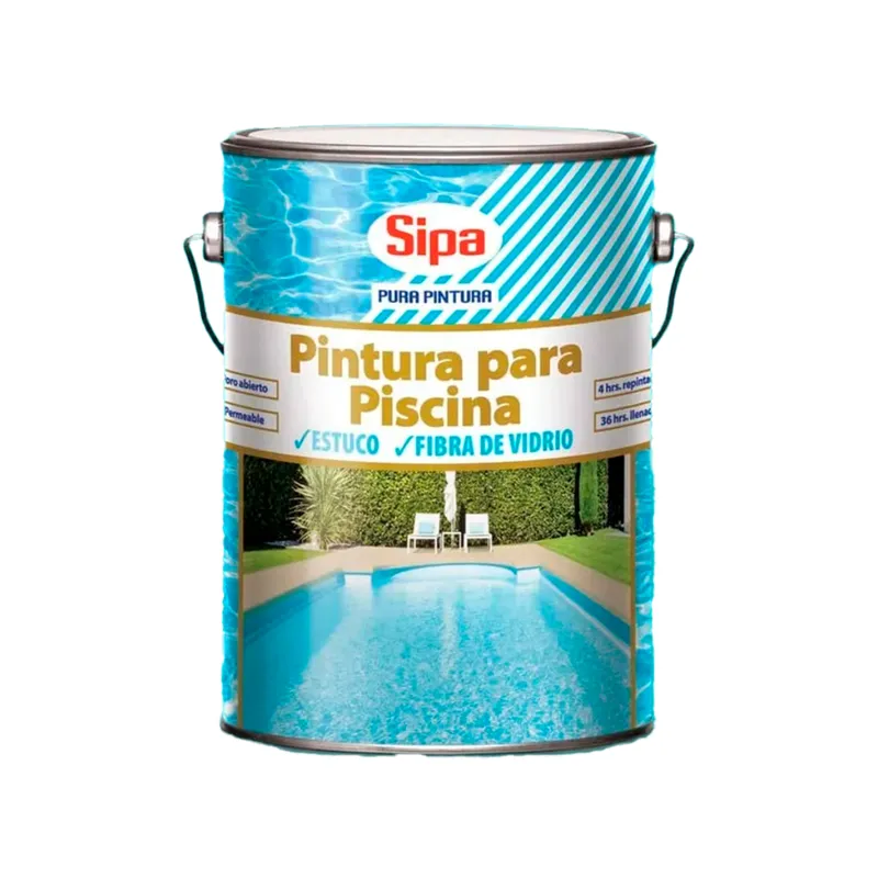 SIPA - PINTURA PISCINA 1 GALON CELESTE CAUCHO CLORADO SIPA-MIMBRAL