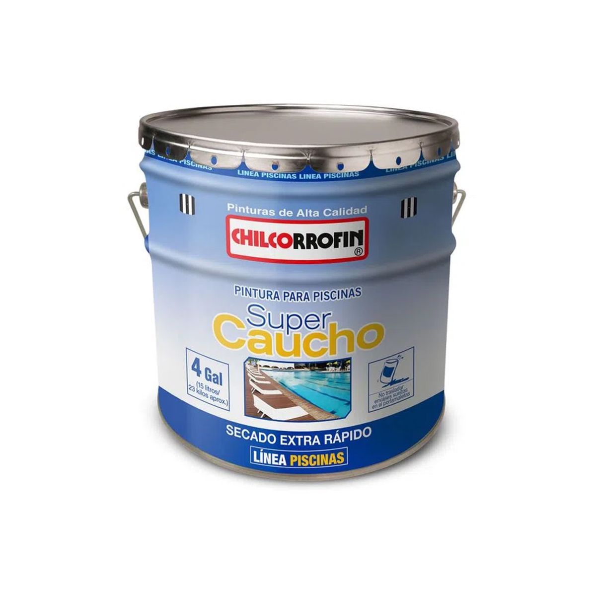 GENERICO - Pintura para piscinas Celeste Aguas SuperCaucho Chilcorrofin