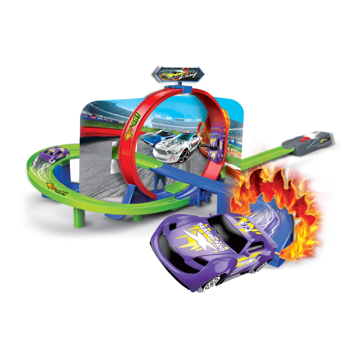 ULTRAX - Juguete Pista Fuego y Giros 360° de 36 cm Ultrax
