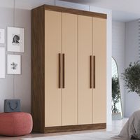 Clóset 4 Puertas 2 Cajones 6 Repisas 136x217x47 cm Beige Orlando