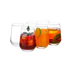 WAKESHOME - Set 6 Vasos Vidrio Transparente Copas de cóctel