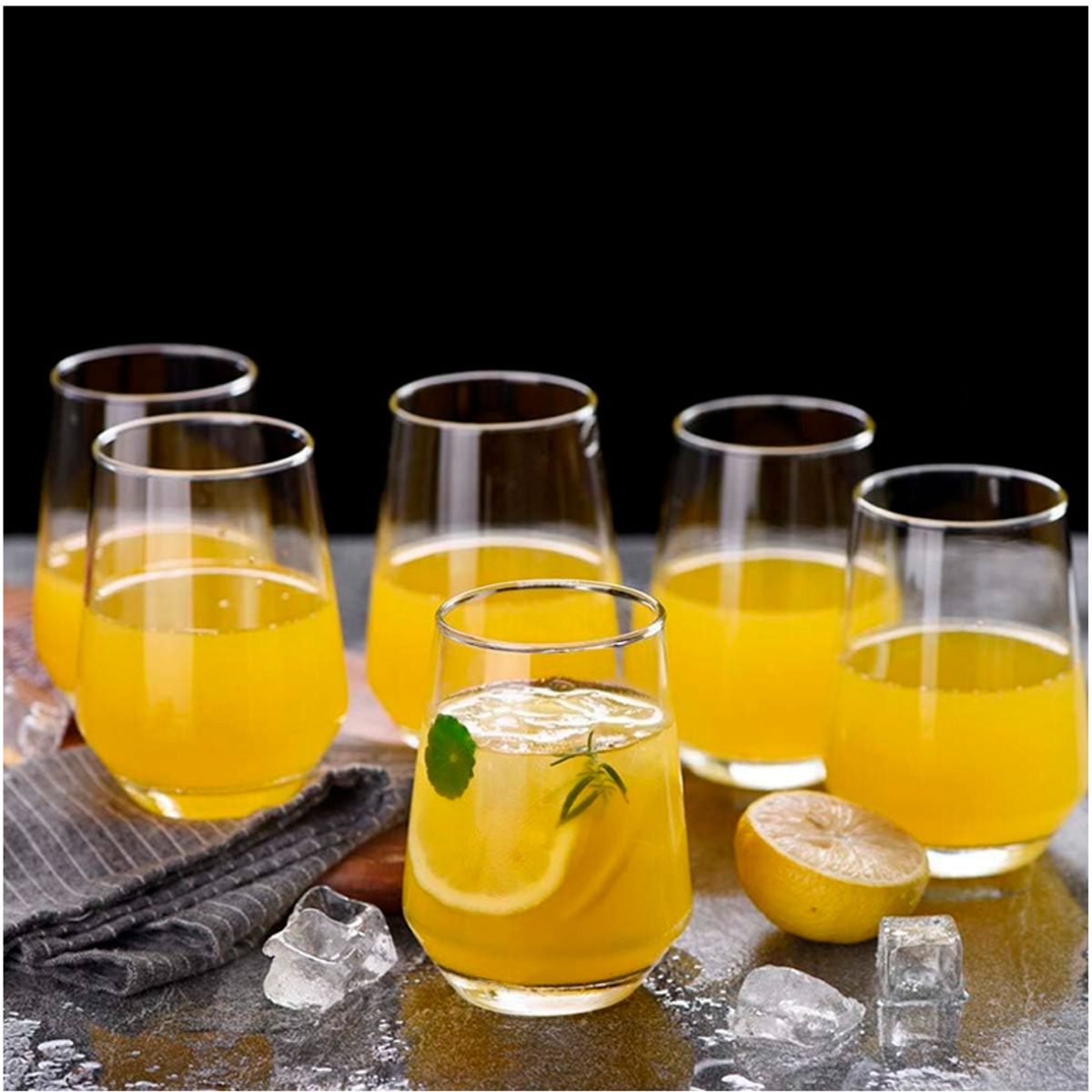 WAKESHOME - Set 6 Vasos Vidrio Transparente Copas de cóctel