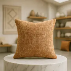 ARMONIA - Funda de cojín vintage café 45x45 diseño elegante hogar 679