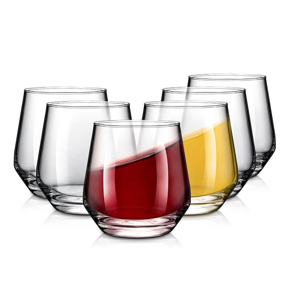 WAKESHOME - Set 6 Vasos Vidrio Transparente Copas de cóctel