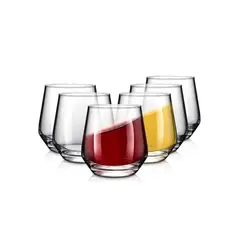 WAKESHOME - Set 6 Vasos Vidrio Transparente Copas de cóctel