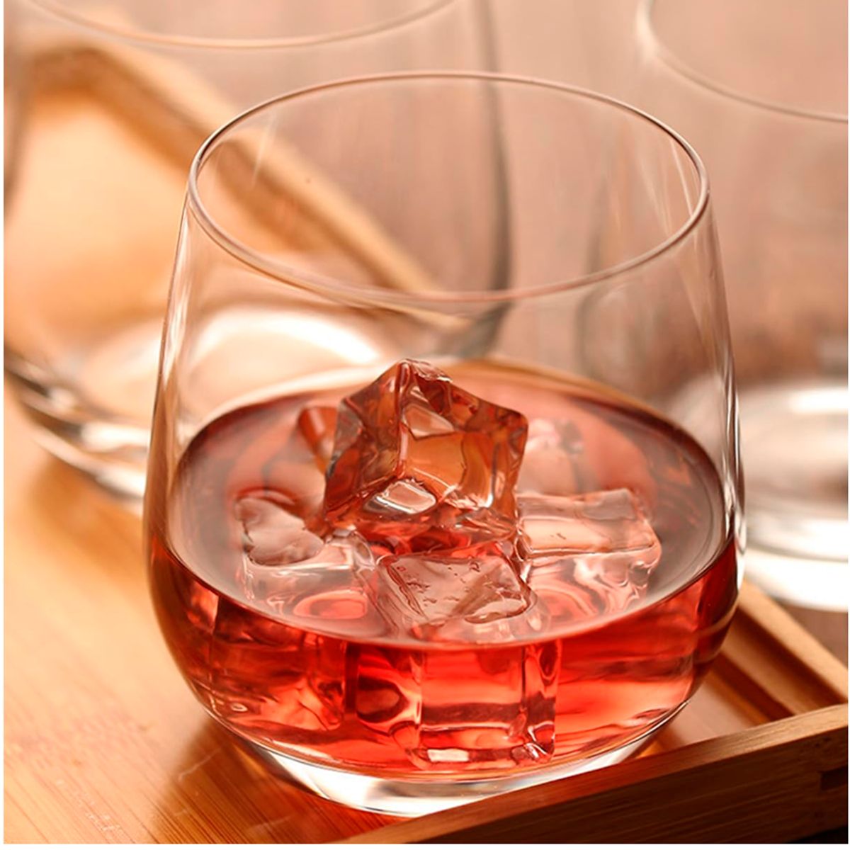 WAKESHOME - Set 6 Vasos Vidrio Transparente Copas de cóctel