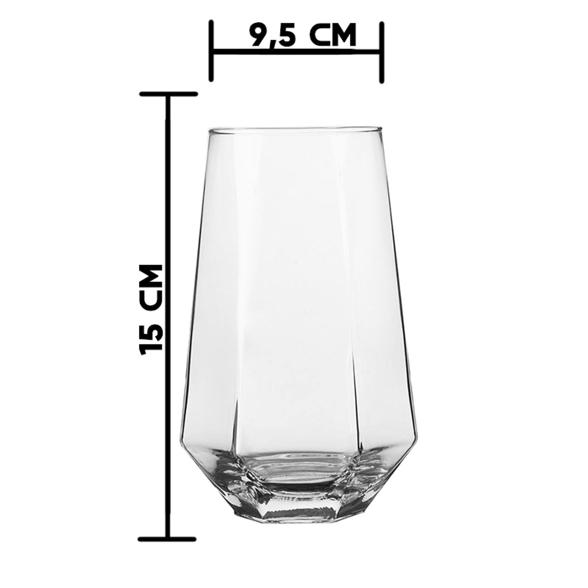 GENERICO - Set de 6 vasos altos diamante