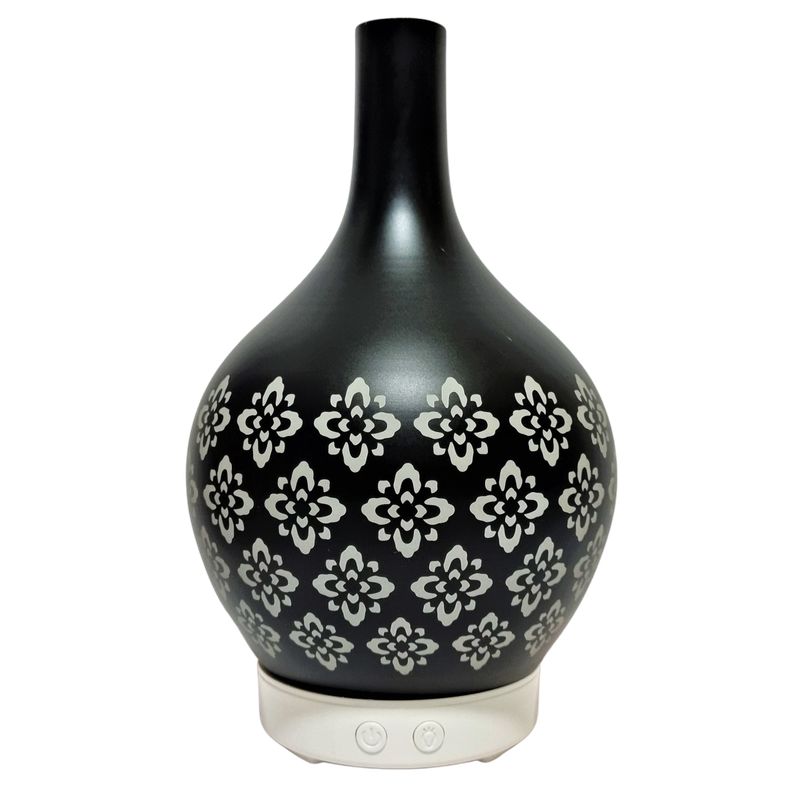 LA CASA DE LOS AROMAS - Humidificador de vidrio negro Punta Flores