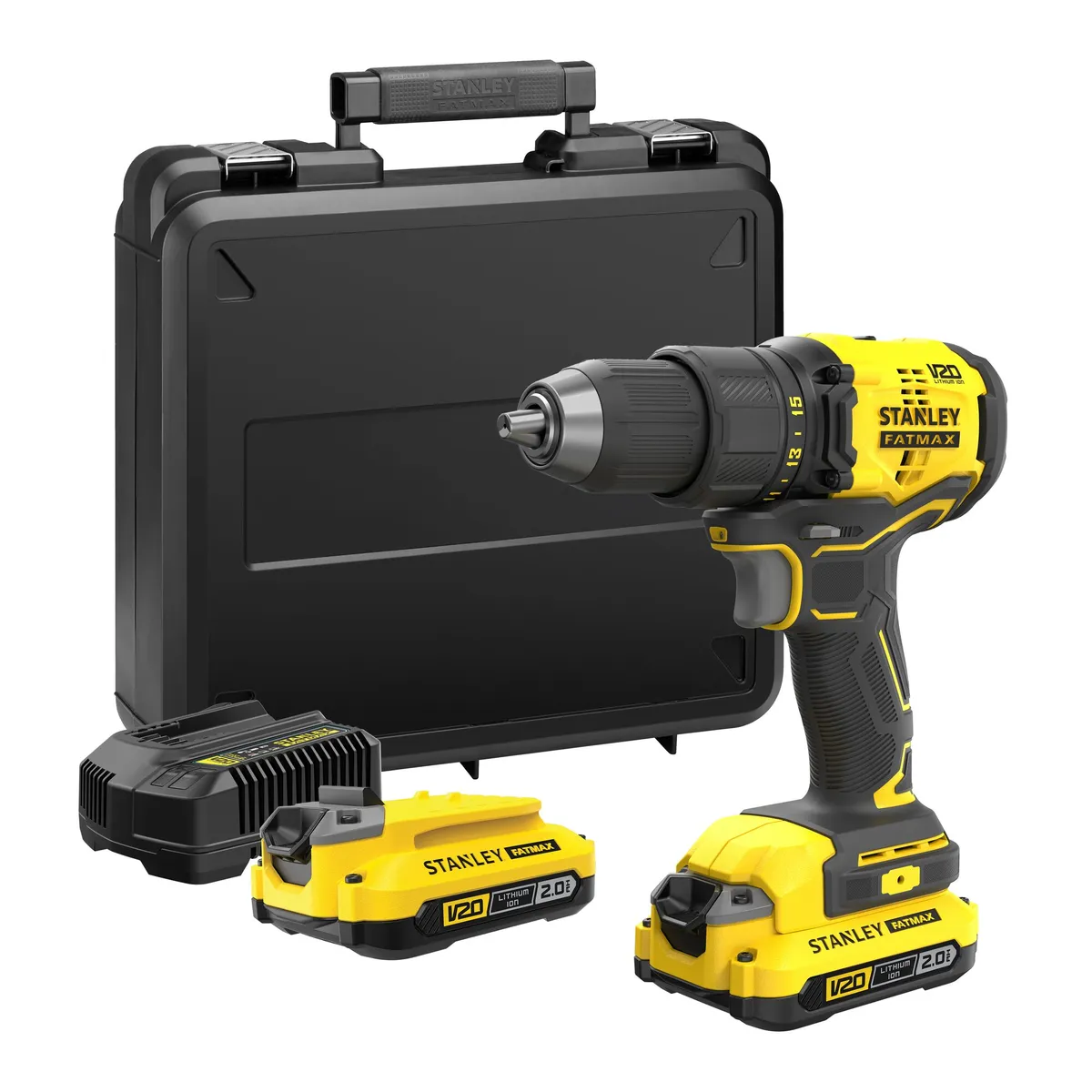 STANLEY - Kit taladro atornillador 1/2" 20V + acces STANLEY SBD710D2K-B2