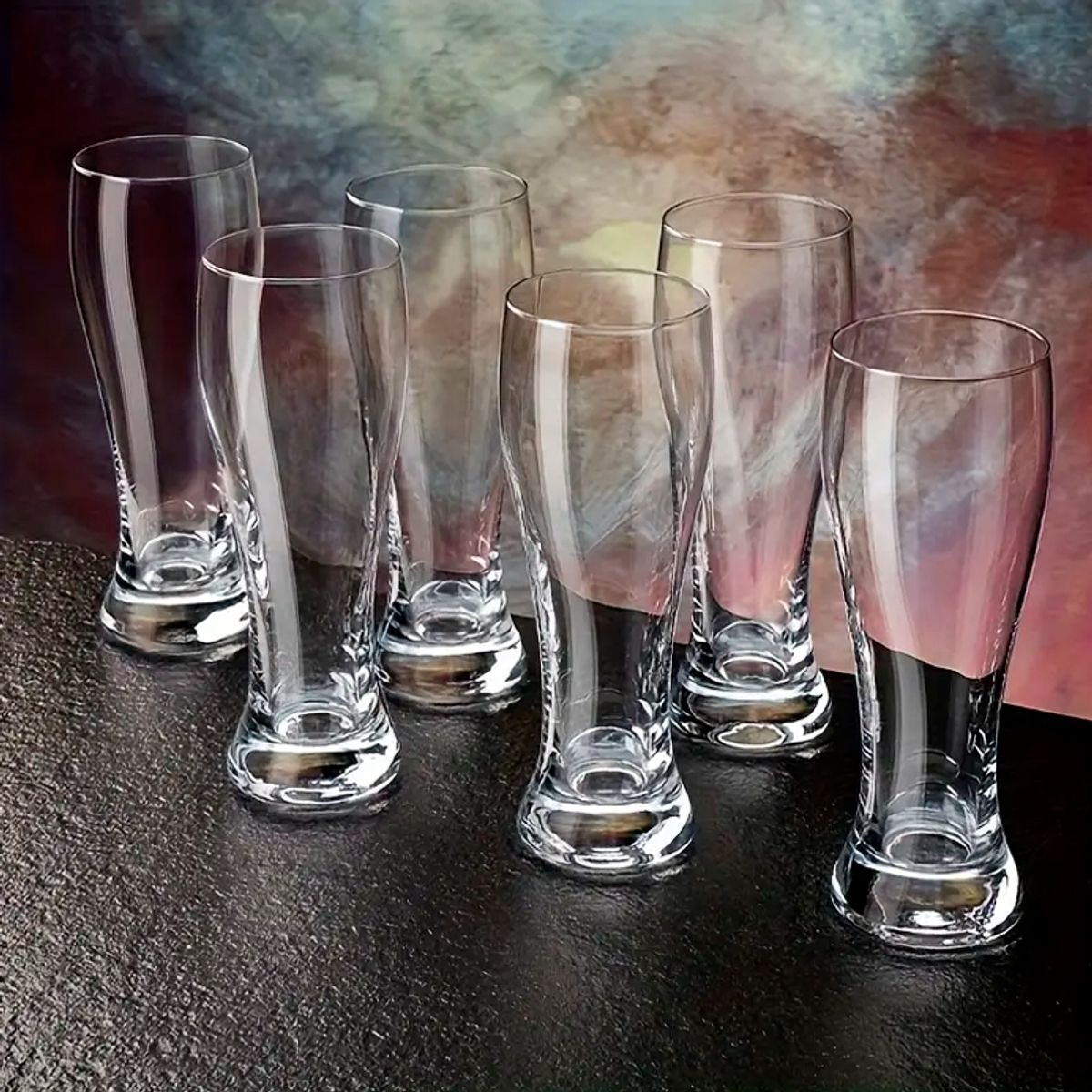 WAKESHOME - Set De 6 Vaso Cervecero De Vidrio Color Transparente 430ml