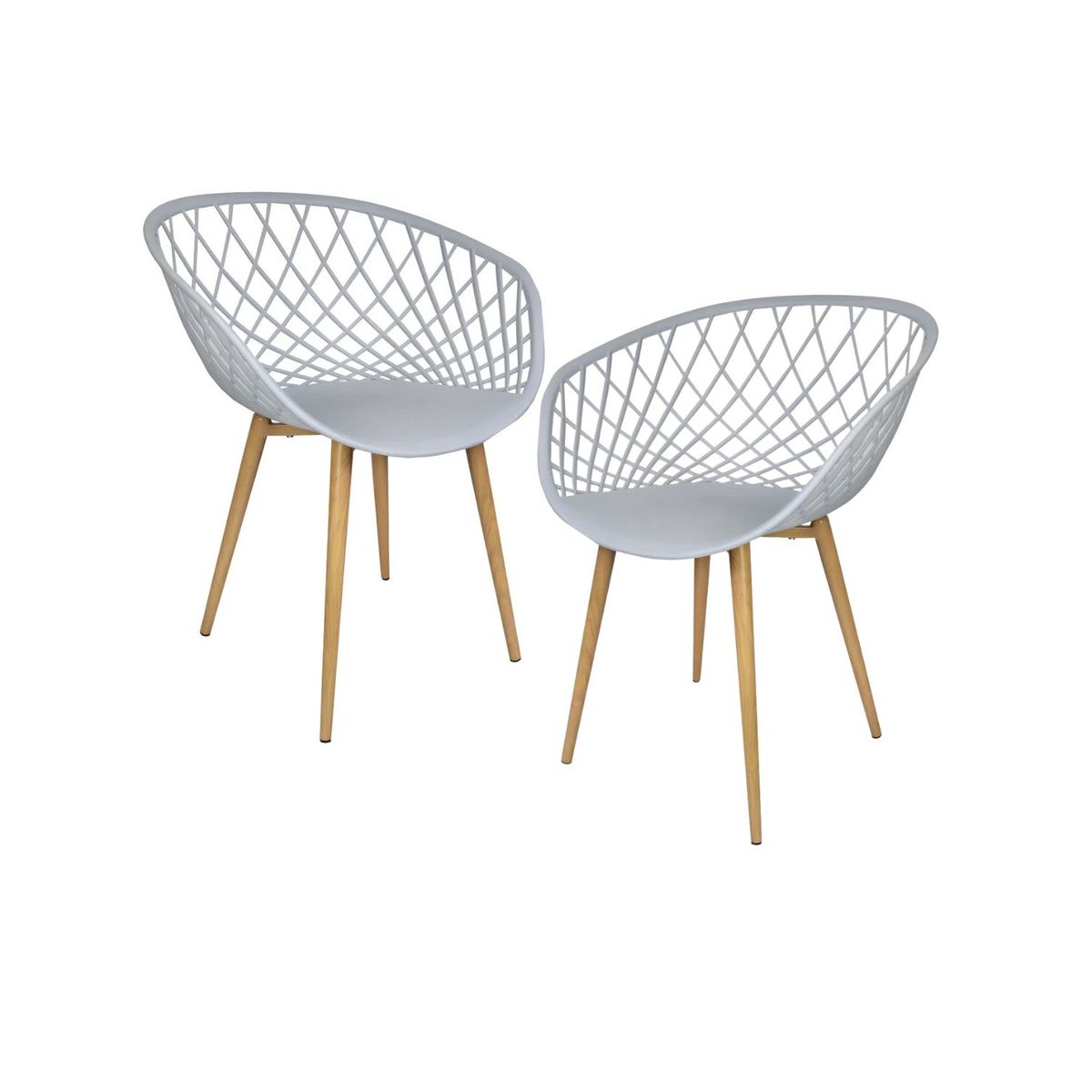 HABITA2 CHILE - Pack 2 Butaca Mesh Polipropileno Gris