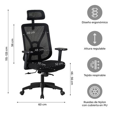 Imagen 2 del producto Silla de Escritorio Oficina Parma Ergonomus