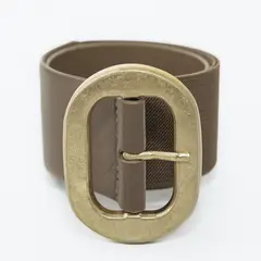 MAILEA - Cinturón Mujer Elástico con Hebilla Ovalada Color Taupe