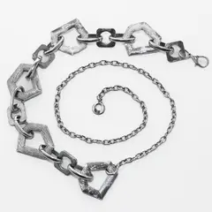 MAILEA - Cinturón Mujer Cadena Diseño Pentágono Color Plata