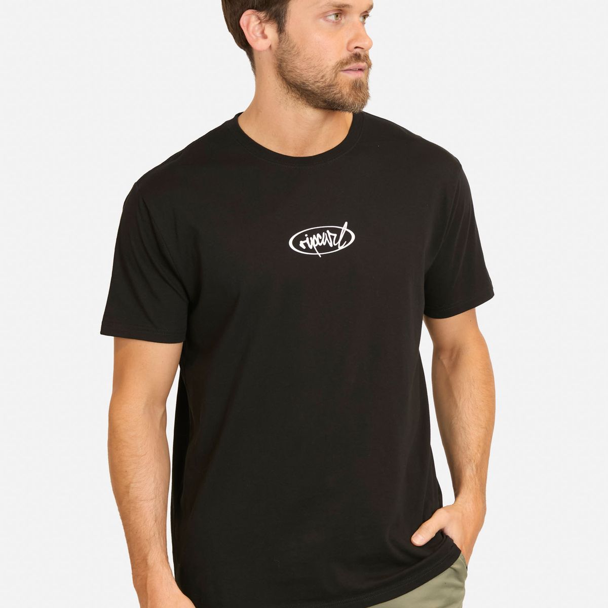 RIP CURL - Polera MC Rip Script Negro Hombre Rip Curl - Negro