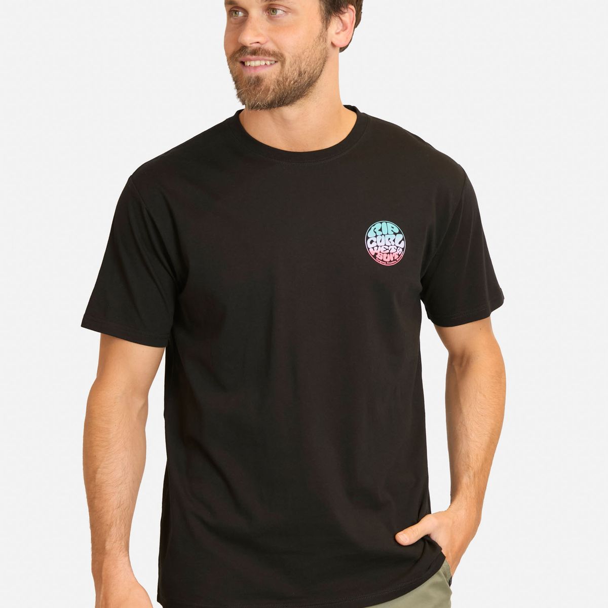 RIP CURL - Polera MC Rush Negro Hombre Rip Curl - Negro