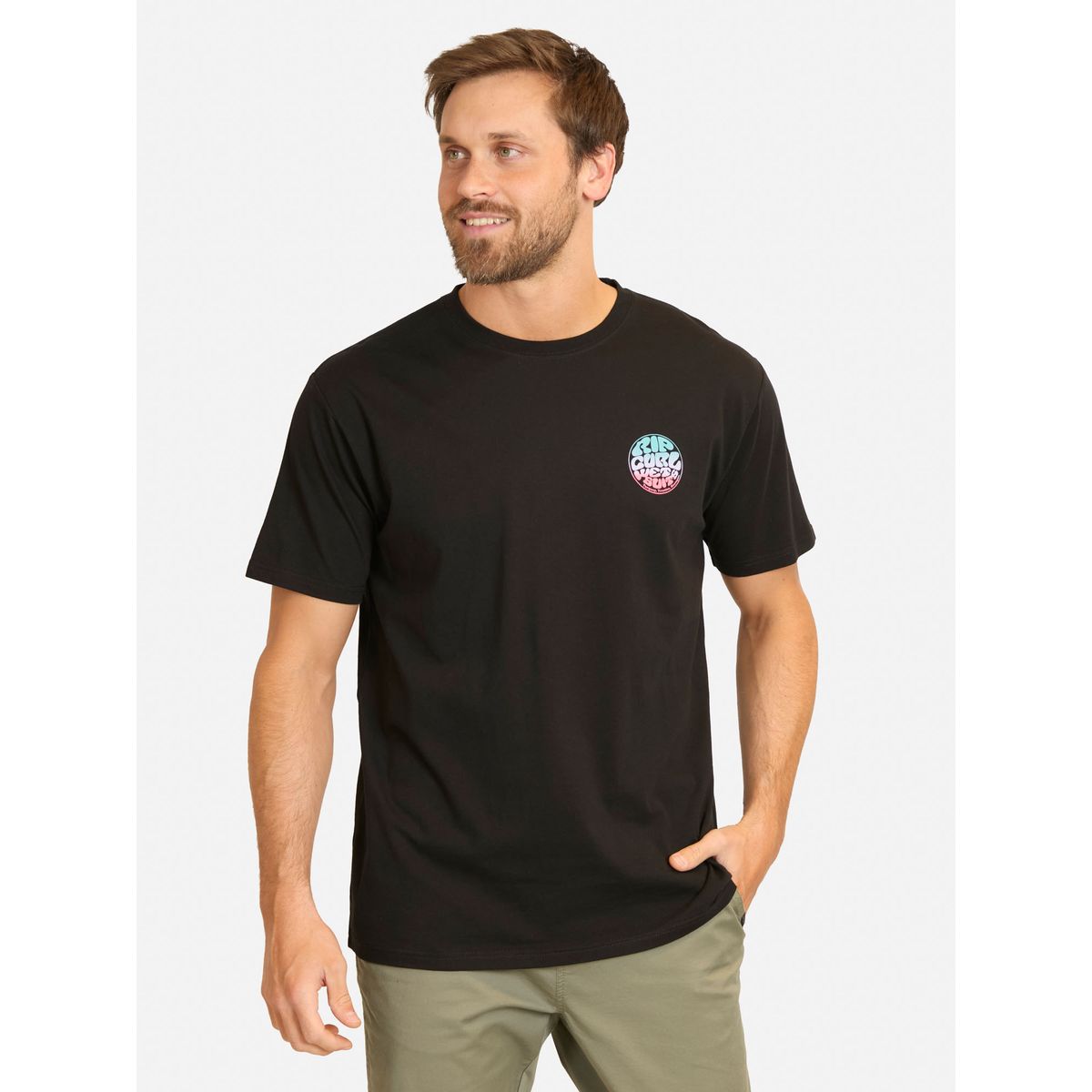RIP CURL - Polera MC Rush Negro Hombre Rip Curl - Negro