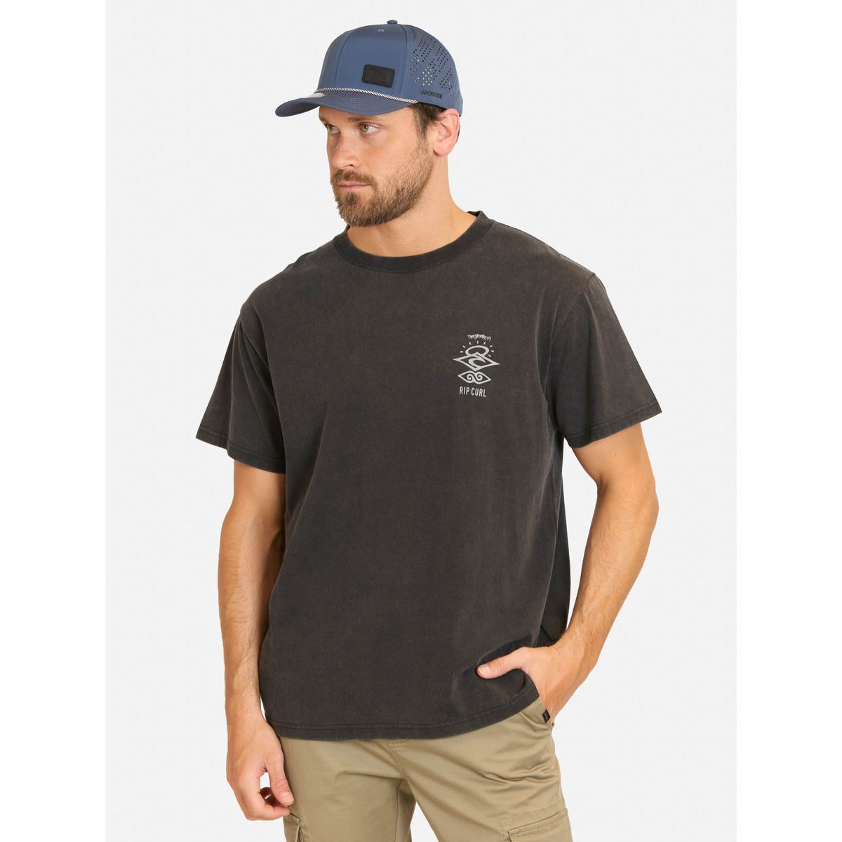 RIP CURL - Polera MC Seaborn Negro Hombre Rip Curl - Negro