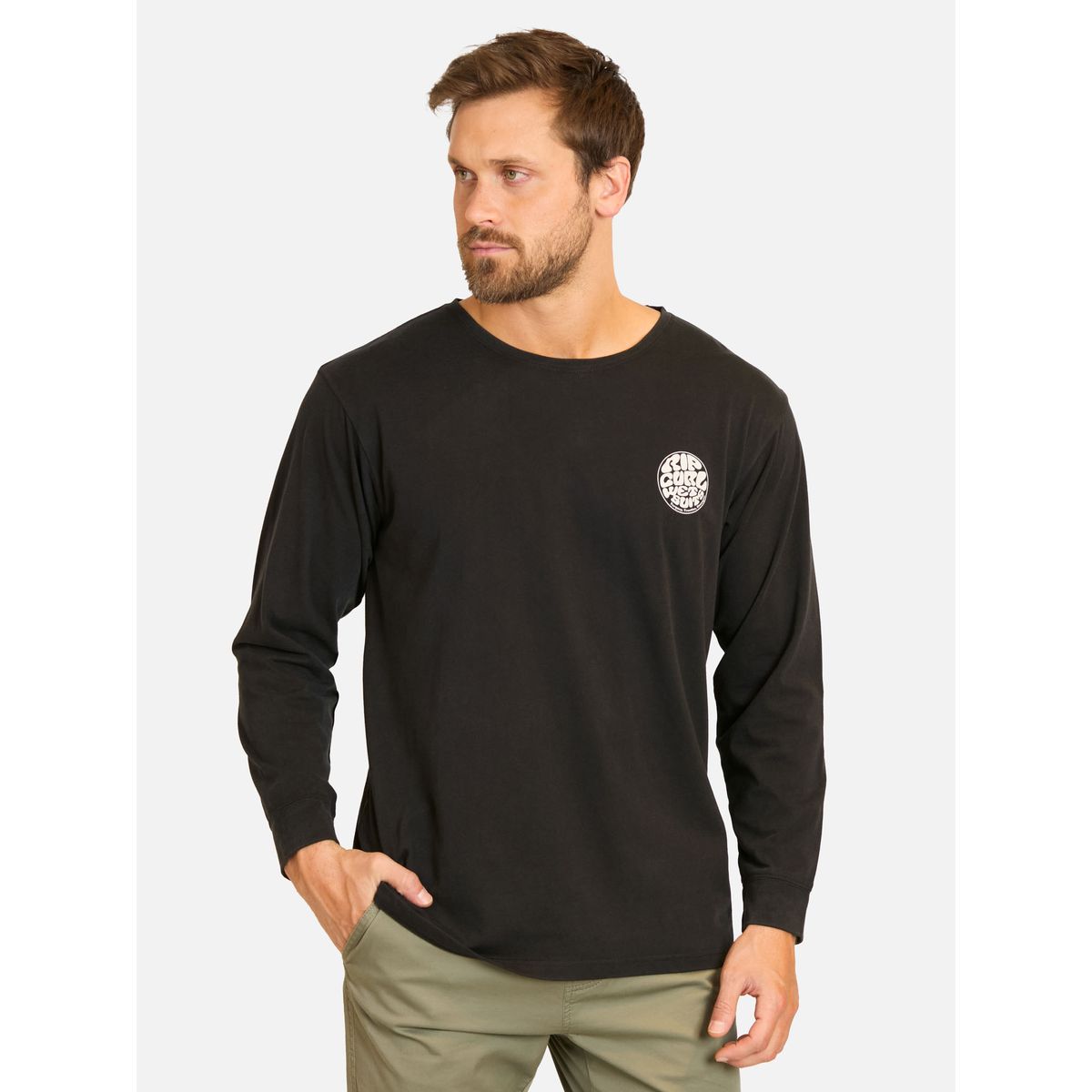 RIP CURL - Polera ML Wetsuit logo Negro Hombre Rip Curl - Negro
