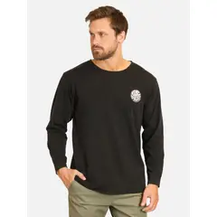 RIP CURL - Polera ML Wetsuit logo Negro Hombre - Negro