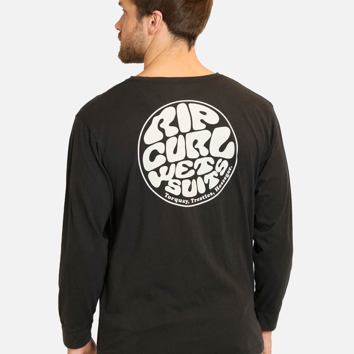 RIP CURL - Polera ML Wetsuit logo Negro Hombre Rip Curl - Negro