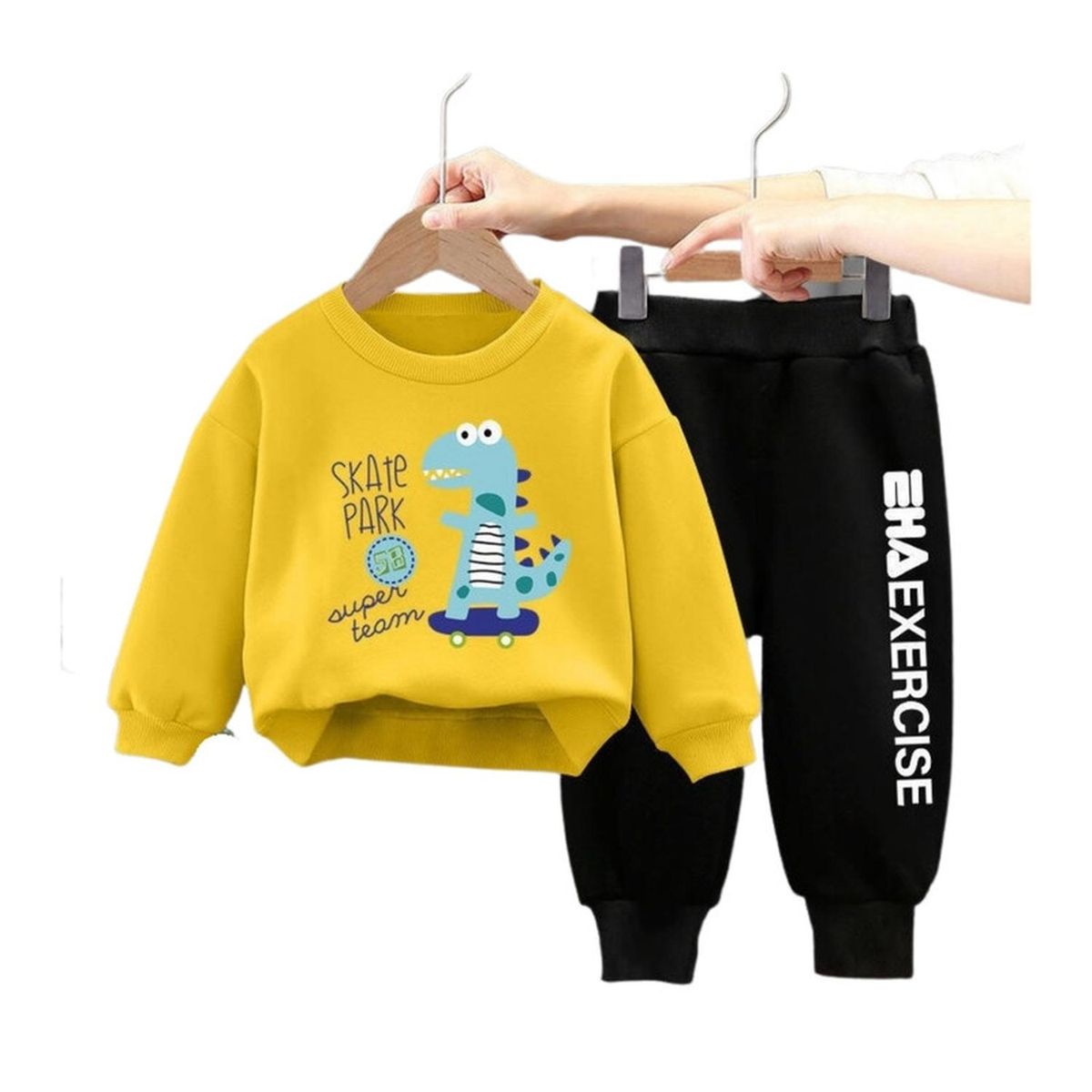 KIVARA - Buzo Niño Infantil Algodon 2 piezas Poleron Dino Skate