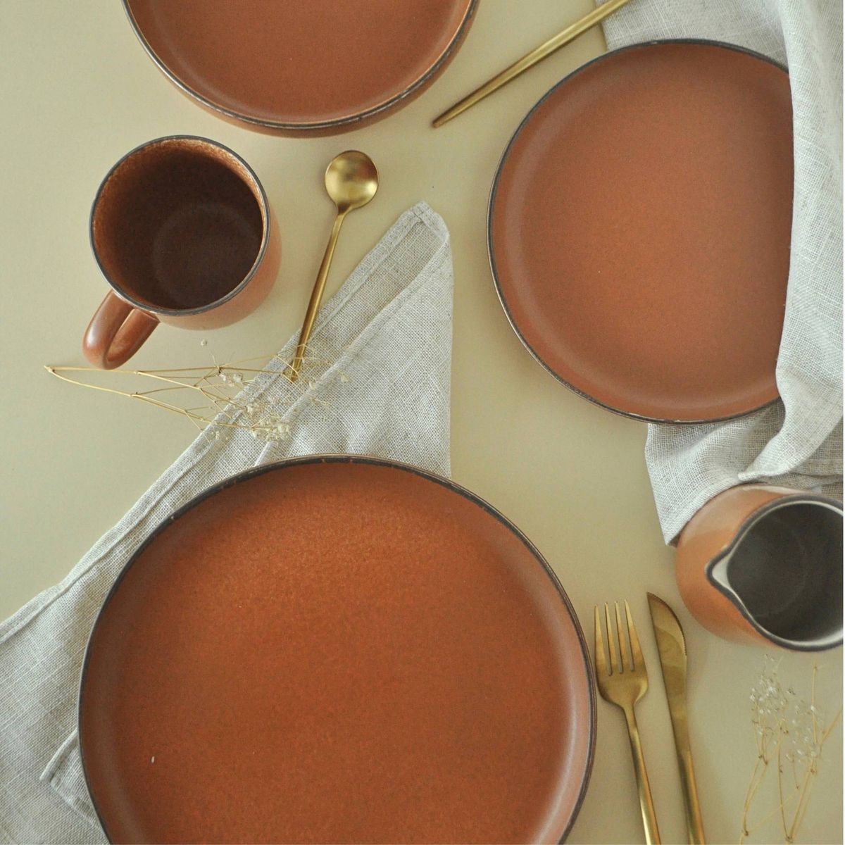 DECO EXPRESS - Juego De Vajilla 25 piezas Loza Cerámica Toscana