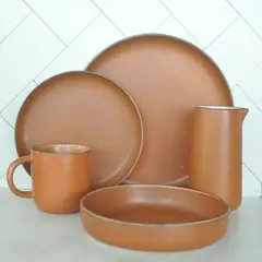 DECO EXPRESS - Juego De Vajilla 17 piezas Loza Cerámica Toscana