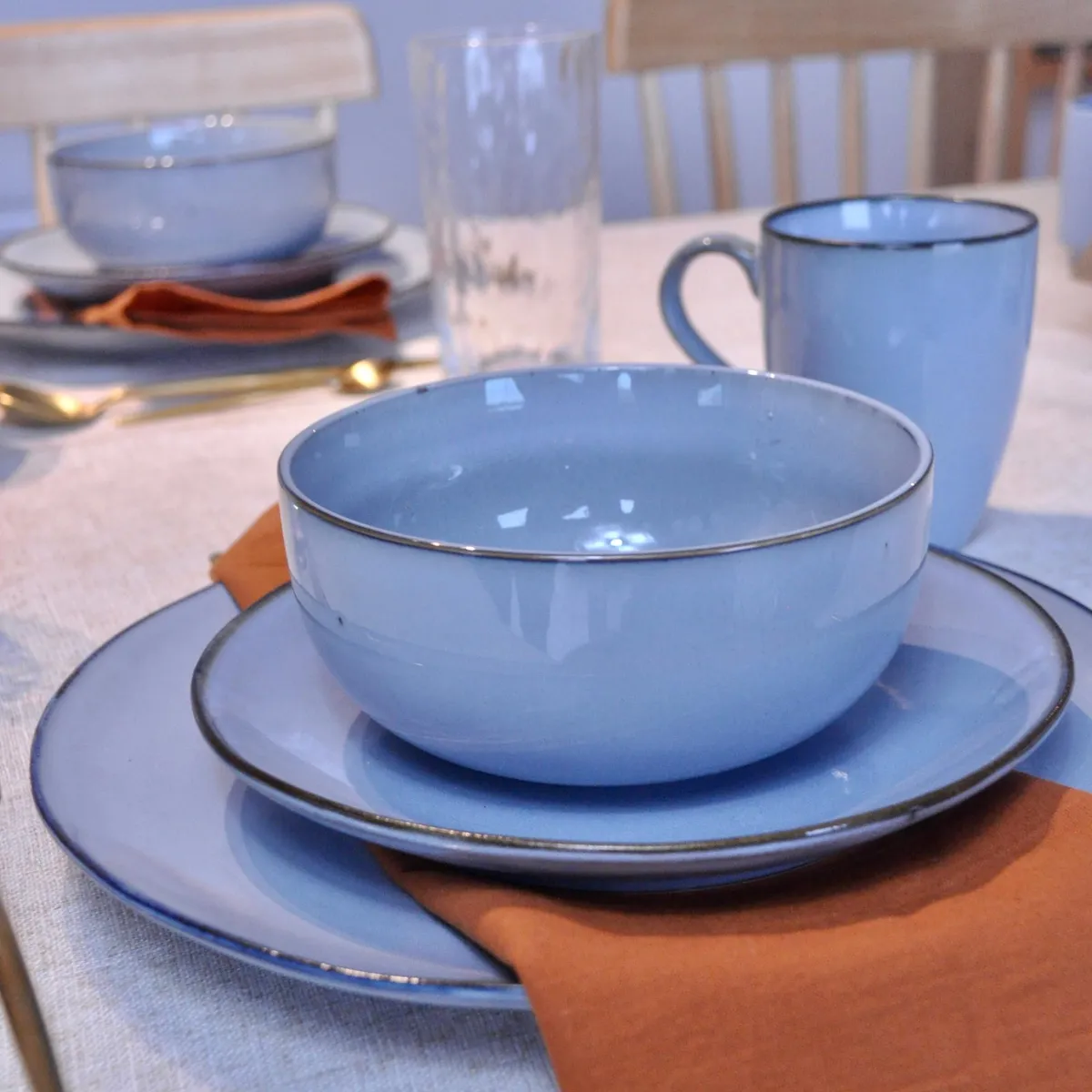 DECO EXPRESS - Juego De Vajilla 24 piezas Loza Cerámica Estocolmo