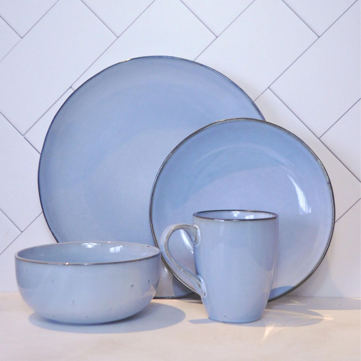 DECO EXPRESS - Juego De Vajilla 16 piezas Loza Cerámica Estocolmo