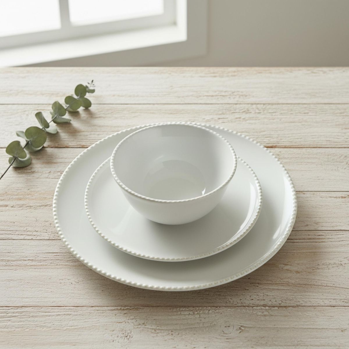 DECO EXPRESS - Juego De Vajilla 18 piezas Loza Cerámica Oxford