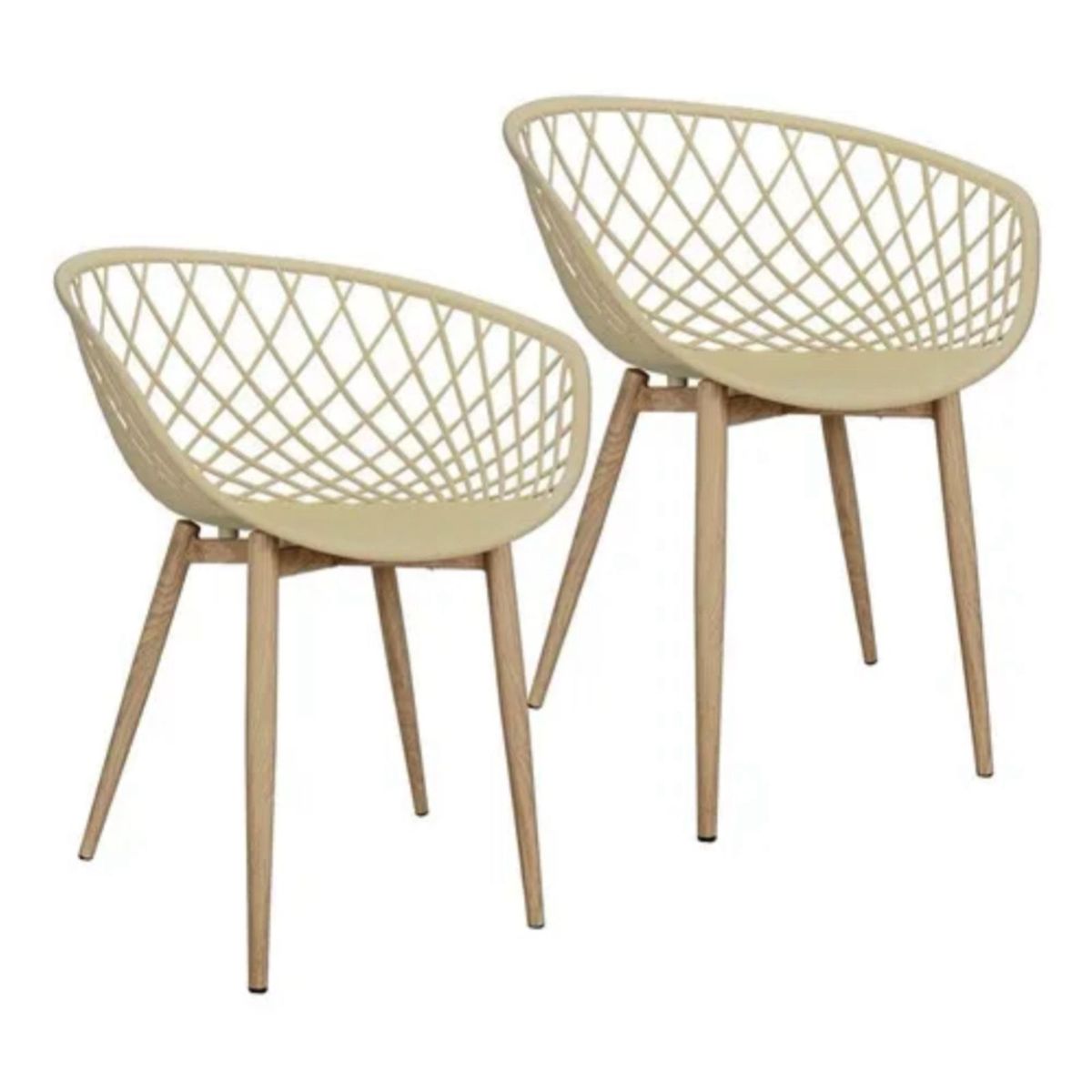 HABITA2 CHILE - Pack 2 Butaca Mesh Polipropileno Beige