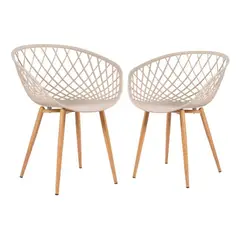 HABITA2 CHILE - Pack 2 Butaca Mesh Polipropileno Beige