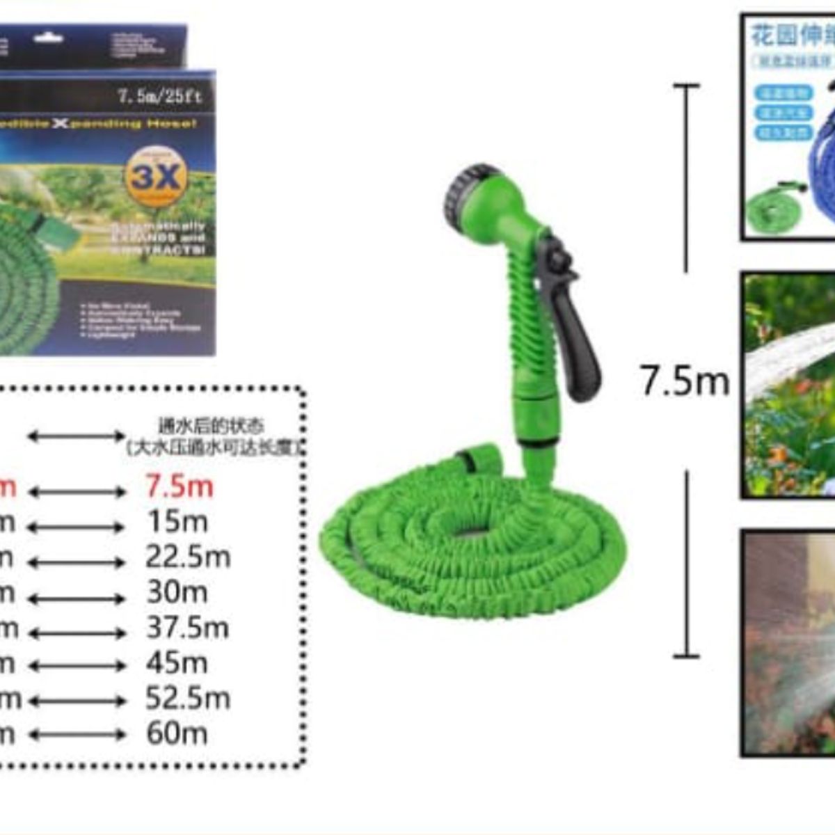 GENERICO - Manguera de Jardin Retráctil 25 Ft