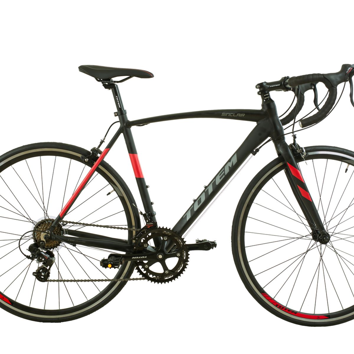 TOTEM - BICICLETA DE RUTA TOTEM SINCLAIR 700*54 NEGRO ROJO