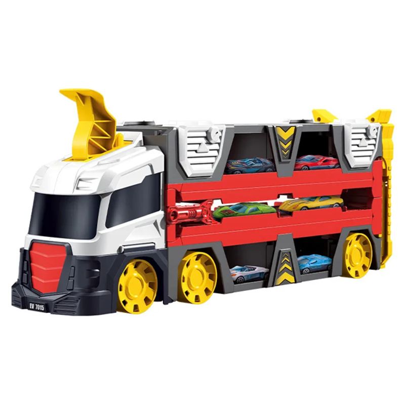 GENERICO - Camión Mega Hauler Pista Autos De Carrera Eyeccion Niño Rojo