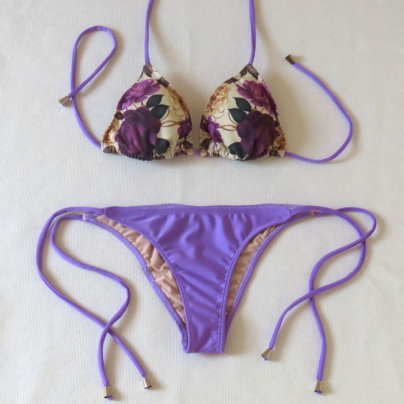CREA PRINT - Sexy Bikini  de mujer con Top Triángulo y Bottoms con tiras